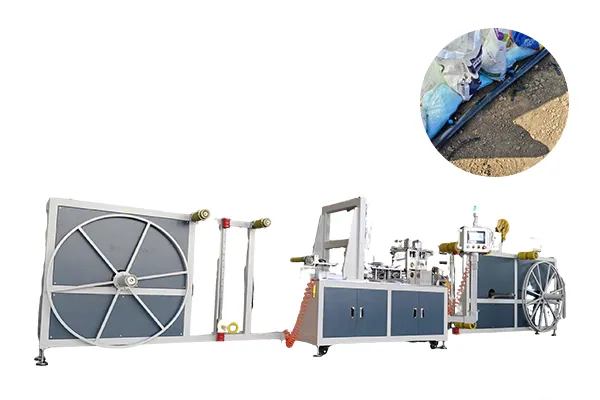 Máquina para fabricación de mangueras planas con salida preinstalada